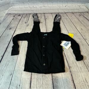 Catch a Tiger by Kickee Pants Black Bamboo Ruffle Footie
